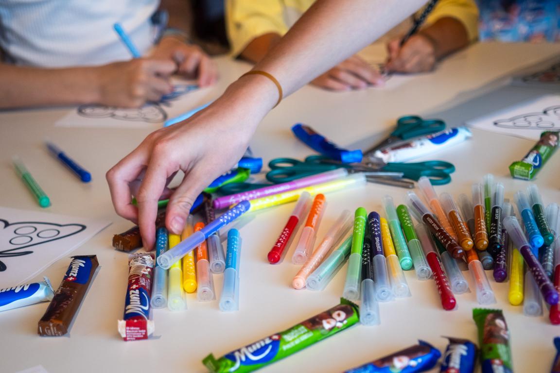 Bunte Filzstifte, Munz Schokolade