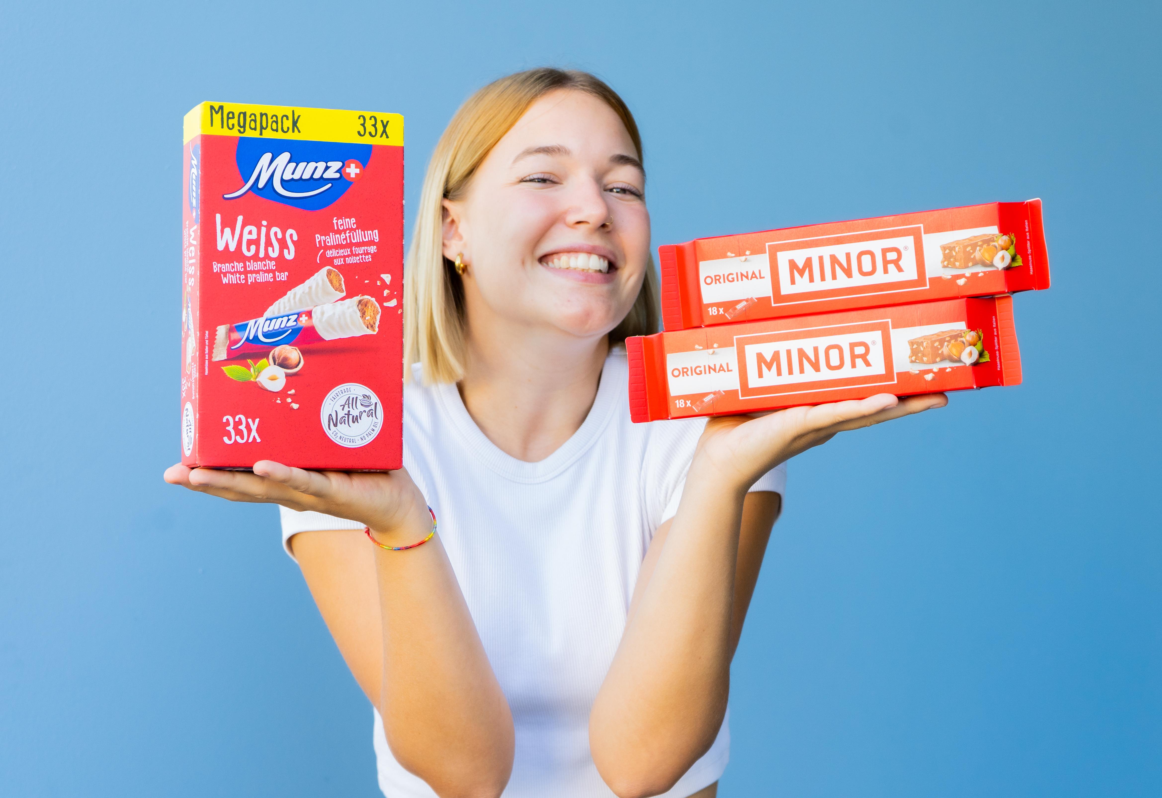 Frau mit Munz und Minor Schokolade